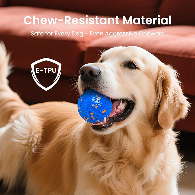 Smart Interactive Dog Toy Ball - Auto Bouncing & Rolling, Chew-Resistant E-TPU Material, 3 Interactive Modes, IPX7 Waterproof, Smart Chase Pet Toy Ball for Medium and Large Dogs (Blue)