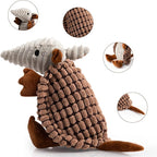 Hollypet Plush Dog Squeaky Toy Stuffed Armadillo Animal Pet Puppy Chew Toys with Clean Teeth for Small Medium Large All Breed Sizes Dogs, Brown, 8 in