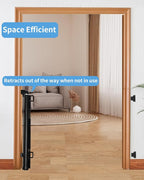 (2 Pack) Retractable Baby Gate for Doorways and Stairs, Mesh Safety Gate for Pet, Indoor & Outdoor Use, One-Hand Operation, Easy Installation, 33.6" Tall, Expands to 55" Wide（Black,33.6"x55"