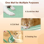 Cat Scratcher Mat, Natural Cotton Rope Cat Scratch Pad, 15.7'' Round Horizontal Floor Cat Scratching Pads for Indoor Cats, Cat Furniture Protector for Wall, Couch, Carpets, Sofas
