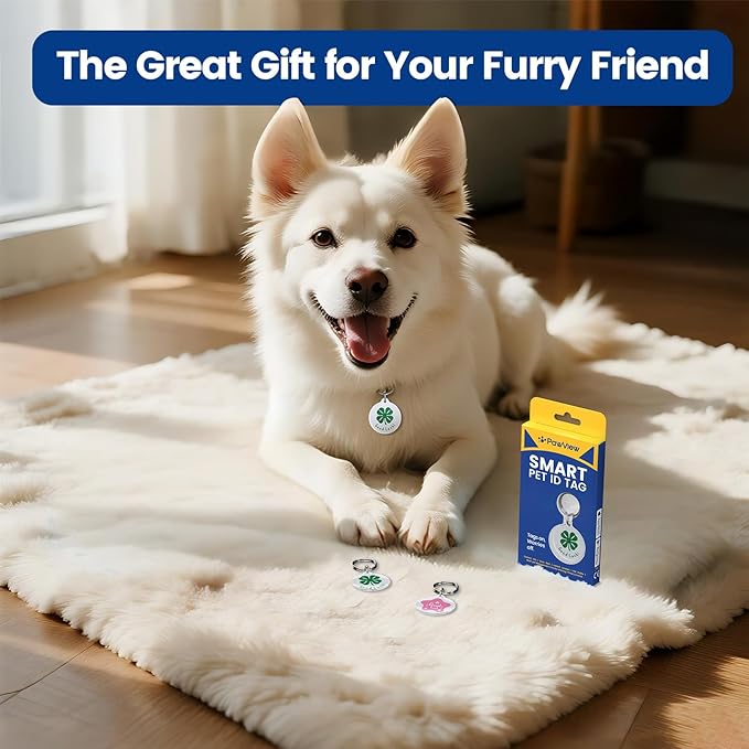 QR Code Pet ID Tags for Dogs & Cats [2-Pack] Luck Charm Design, Waterproof, Smart Personalized Dog Tags with Modifiable Profile & Emergency Contact, QR for Instant Location Alerts