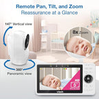 VTech 2-Cameras Smart WiFi Baby Monitor with 1080p FHD Camera and 5" HD IPS Screen, Free App with Motion Video, Sound/Motion Detection and Notifications, Split-Screen, Pan-Tilt-Zoom: VM901-2HD