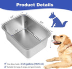 2 Gallons Large Dog Water Bowl, 2PCS Stainless Steel Metal Dog Bowls, Large Capacity Pet Food Bowl Water Dish for Indoor and Outdoor Universal for Medium to Giant Dogs 12.6''×8.7''×5.9''