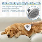 Cat Brush for Shedding,Self Cleaning Dog Brush for Shedding,Skin Friendly Cat Brushes for Indoor Cats Grooming Massage,Dog Slicker Brush for Cats Loose Fur Long&Short Hair Removal Grey