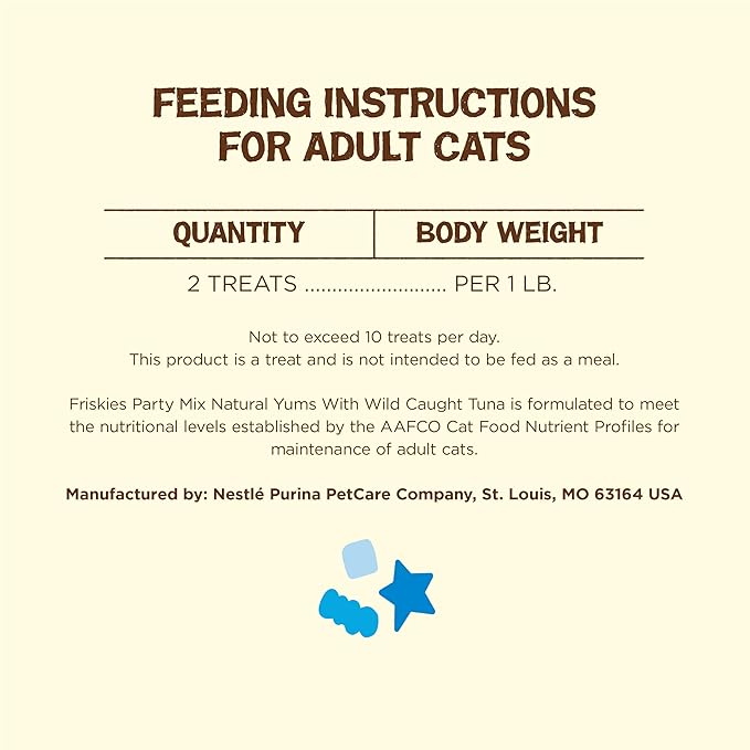 Purina Friskies Natural Cat Treats, Party Mix Natural Yums With Wild Tuna - (Pack of 6) 6 oz. Pouches