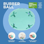 Only Natural Pet Rubber Boredom Buster Treat Stuffer Dog Toys - Interactive Stuffable Feeder Dispenser Fillable Durable Play Puppy Medium Large XS Chew Pup Hide Holder Easy Refill -RubberBall/Teal