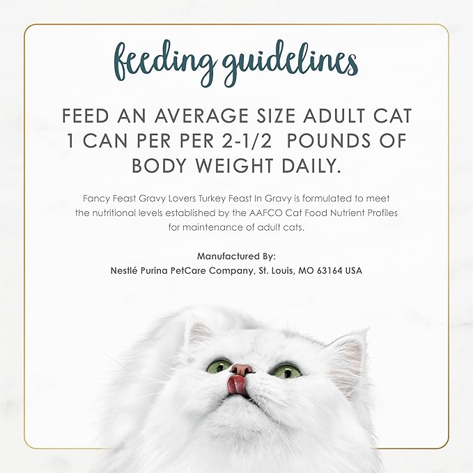 Purina Fancy Feast Gravy Lovers Turkey Feast Grilled Gourmet Cat Food in Wet Cat Food Gravy - (Pack of 24) 3 oz. Cans