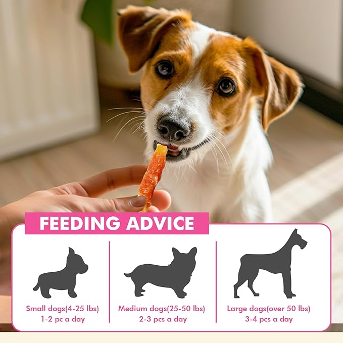 Dog Treats, Chicken Wrapped Sweet Potato Dog Treats, Rawhide Free Healthy Snacks, Soft Chews for Puppy and Small Dogs, 25 oz