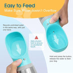 Portable Dog Water Bottle, 24 OZ, Stainless Steel Leak Proof Puppy Water Dispenser with Drinking Feeder for Pets Travel, Walking, Hiking and Outdoor Activities