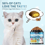 Cat Multivitamin, Crunchy & Creamy Cheese Chew– Supports Energy and Skin & Coat – with Taurine, B-Complex, Zinc Methionine & Selenium Yeast – Daily Health Supplement for Cats of All Ages (500 Chew)