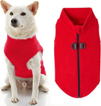 Gooby Zip Up Fleece Dog Sweater - Red, X-Small - Warm Pullover Fleece Step-in Dog Jacket with Dual D Ring Leash - Winter Small Dog Sweater - Dog Clothes for Small Dogs Boy and Medium Dogs
