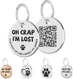 MYLUCKYTAG Stainless Steel QR Code Cat Tags - Pet Online Profile - Scan QR, Receive Instant Pet Location Alert Email