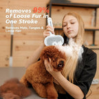 Steam Dog Brush for Shedding & Grooming - Self-Cleaning Deshedding Brush with Spritz Function, Slicker Pet Spray Hair Removal Comb | Defurring Tool for Long and Short Haired Dogs Cats (White)