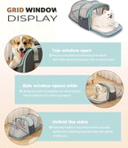 Expandable Pet Carrier Backpack, Cat Carrier Backpacks with Breathable Mesh for Cats Small Dogs Puppies Up to 25 Lbs Airline Approved Waterproof Travel Carrier with Safety Buckle for Hiking & Flights