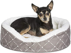 Midwest Homes for Pets CU20MRD Couture Orthopedic Cradle Pet Bed for Dogs & Cats, X-Small, Mushroom/White Diamond Pattern