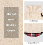 KYEESE Dog Sweater Warm Turtleneck Small Dogs Sweater with Gingham Patchwork Thick Pet Coat for Fall Winter Cold Weather Soft Pullover Dog Sweaters for Small Dogs Girl Stretchy Knitwear Cat Clothes