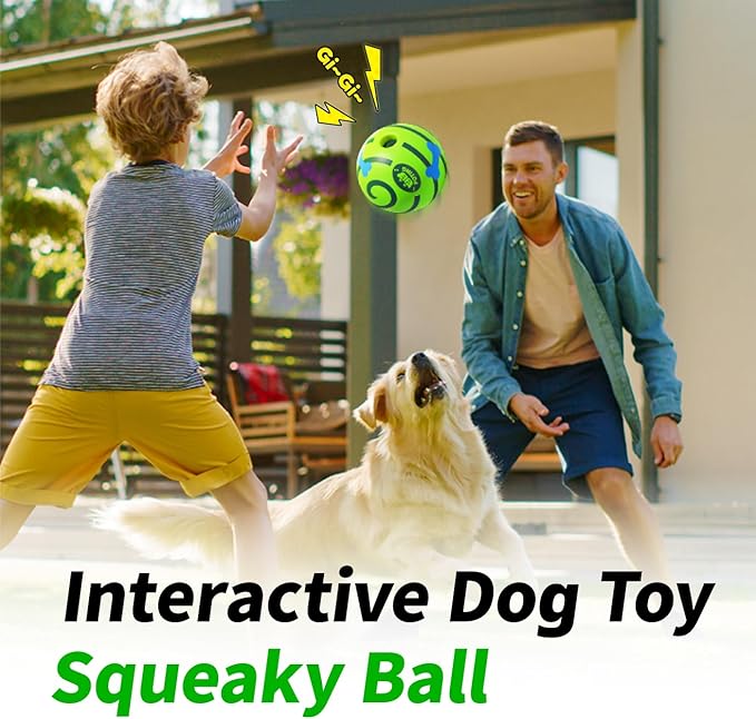 Giggle Ball for Dogs 2 Pack, Glowing Interactive Dog Toys Balls, Rolling Squeaky Toy for Large Medium Small Dogs, Fun Giggle Sounds Attract Attention When Rolled or Shaken - 3.94 inch