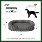 BALANCE Calming Dog Bed for Large Sized Dogs, 36 Inches Oval Washable Pet Bed with Sides, Orthopedic Pet Couch Sofa with Non-Slip Bottom, Gray