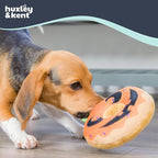 Huxley & Kent Halloween Funny Dog Toy w/Squeaker – Power Plush Squeaky Dog Toys for Small, Medium & Large Dogs – Soft Stuffed Animal for Indoor Play & Fetch - Pumpkin Donut, One Size