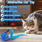 2PCS Interactive Cat Ball Toy, Self Rolling Ball with Cover Anti-Scratch for Bored Indoor Cat Chasing, Obstacle Avoidance Smart Cat Toys for Enrichment, Motion Activated Toys to Keep Them Busy