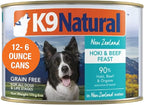 K9 Natural Wet Dog Food Pate, Hoki & Beef Feast, 6 Oz Cans (Pack of 12), Grain Free, Made in New Zealand with Sustainably Caught Hoki Fish and Grass-Fed and Finished Beef