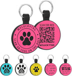 MYLUCKYTAG QR Code Silicone Pet ID Tag for Dogs and Cats - Online Profile, Location Alert Email, Digital and Quiet Tag, Durable Collar ID, Engraved