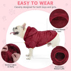 SCENEREAL Fleece Dog Sweater Hoodie for Small Medium Large Dogs, Fuzzy Warm Puppy Sweatshirt with Pocket, Girl Boy Pet Clothes for Winter/Fall, Designer Cute Male/Female Cat Clothes with Leash Hole