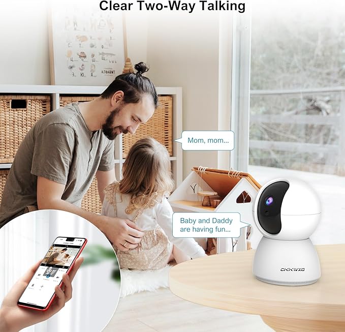 2.4&5GHz WiFi Indoor Security Camera,2K/3MP Camera for Home Security, 355° Pan/Tilt Pet Cam, IR Night Vision Baby Monitor, 2-Way Audio, Motion Tracking, Cloud & SD Card Storage