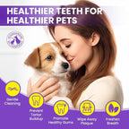No-Rinse Dog Dental Care Wipes, Cat & Dog tooth brushing kit, Dog Wipes for Pet & Cat Teeth Cleaning, Dog toothbrush Finger Dental Wipes to Remove Plaque & Tartar, Disposable Dog Wipes - 50 Count