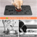 Pet Feeding Mat-Absorbent Pet Placemat for Food and Water Bowl, with Waterproof Rubber Backing, Quick Dry Water Dispenser Mat for Dog and Cat (12"x20", Bones)