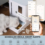 FW54 5G/2.4GHz WiFi Automatic Feeder and Waterer 2-in-1 Set for Pets, 300 oz Large Capacity for 2 Weeks, Perfect for Working Parents