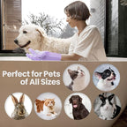 DELOMO Dog Washing Gloves 1 Pair: Soft and Gentle Silicone Pet Grooming Gloves - Bathing Scrubber Brush Mitt Grooming Shedding Fur Removal Massage for Dogs/Cats/Horse, Purple