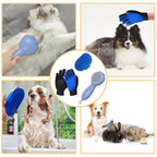 GJEASE Cat Grooming Glove Brush,Self-Cleaning Slicker Pet Brush for Short and Long Haired pats,Dog Bath Brush for Shedding and Grooming,Removes Loose Hair and Tangles,Promote Circulation