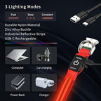 LED Dog Collar with Metal Buckle - USB Rechargeable Glow Collar for Dogs, Waterproof Light Up Dog Collar w/Reflective Strips - Adjustable Night Safety Collars by PetIsay(Red,Large)