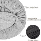 JOEJOY Dog Beds for Small Medium Dogs, Cozy Cuddler Luxury Puppy Pet Bed with Blanket Attached, Donut Round Calming Anti-Anxiety Dog Burrow Cave Bed - Anti-Slip Bottom and Machine Washable 26 inch