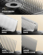 5-in-1 Cat Hair Brush & Gromming Rakes, Cat Steam Comb for Long or Short Haired Indoor Cats, Dog Hair Spritz Comb for Deshedding and Untangling, Pet Brush for Dog Kitten Rabbit Massage