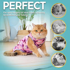 Avont Cat Recovery Suit - Kitten Onesie for Cats After Surgery, Cone of Shame Alternative Surgical Spay Suit for Female Cat, Post-Surgery or Skin Diseases Protection -Purplecamo(M+)