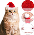 Nydotd 8 Pieces Dog Santa Hat PET Christmas Hat Small Santa Cat Hats Soft Plush Christmas Costumes Supplies for Tiny Dog Cat Puppy Kitten Crafts