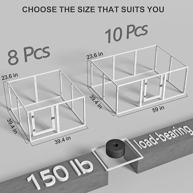 Clear Acrylic Dog Playpen, Indoor Pet Fence with Clear Panels, Easy to Assemble & Clean, Suitable for Rabbits, Cats, Hedgehogs, Small Dogs (39 Inch, 8 Panels)