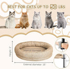 Cat Bed for Desk, Perfect Desk Pet Nest Cat Bed for Indoor Cats Height Adjustable Cat Desk Bed Max Load 50 LBS Comfortable Pet Bed for Kitty with 360° Rotating (Brown)