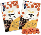 iPaw Turkey Tots Dog Treats for Puppy Training, All Natural Human Grade Dog Treat, US Sourced Raw Material, Hypoallergenic, Easy to Digest (Turkey Tots), 2 Packs