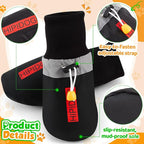 Dog Raincoat Jacket and Dog Shoes, Reflective Adjustable Hooded Pet Poncho Rain Coat with Leash Hole for Large Medium Dogs, Water-Resistant Skid-Resistant Sole, for Dogs Weighing80-50lbs, Yellow(L)