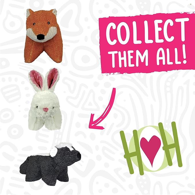 HuggleHounds Plush Dog Toy - Fuzzy HuggleHounds Dog Toys, Soft Plush, For Small and Large Breeds with Squeaker - Squooshie Fox