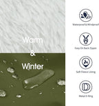 IECOii Dog Coat for Large Dogs Waterproof Dog Winter Jacket with Harness Built in, Green - XXLarge, Thermal Warm Fleece Lined, Reflective Dogs Jackets for Cold Weather Camping, Hiking, Pitbull