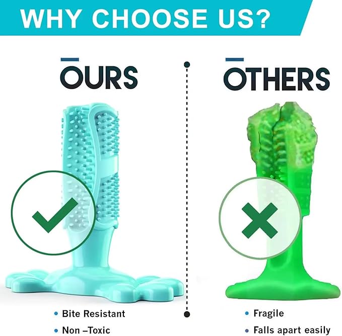 Chew Toy for Dog Toothbrush Stick Dog Toys for Aggressive Chewers Interactive Toys Treats Tough Toy to Keep Them Busy Chew for Small Dogs (Blue, L)