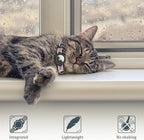 Reflective AirTag Cat Collar, Integrated Cat Tracker Collar with Air Tag Holder and Bell, Safety Elastic Band Cat GPS Collars for Girl Boy Cats, Kittens and Puppies (Pink, S)