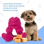 Yeti Puff and Play Dog Toy, Dog Chew Holder, Fun Stimulating Chew Toy for Teething, Behavior Training for Light to Moderate Chewers (Pink - Yeti)