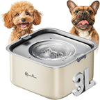 DownyPaws No Spill Water Bowl for Dogs,101oz/3L Slobber Stopper Stainless Steel, Slow Drinking Dog Water Bowl, No Mess Dog Water Dispenser Spill Proof, Dishwasher Safe, Beige