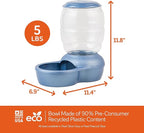 Petmate Replendish Gravity Feeder, 5 lb, Blue, Made in USA