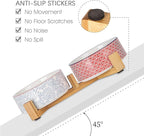 Selamica Ceramic 14 oz Dog Bowls - Anti-Slip Pet Dishes Set with Wooden Stand for Cats & Small Dogs, Weighted, Assorted Colors, Food & Water Dishes